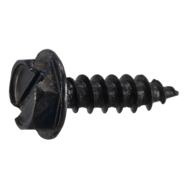 Midwest Fastener Sheet Metal Screw, #6 x 1/2 in, Black Oxide Steel Hex Head Slotted Drive, 35 PK 39562